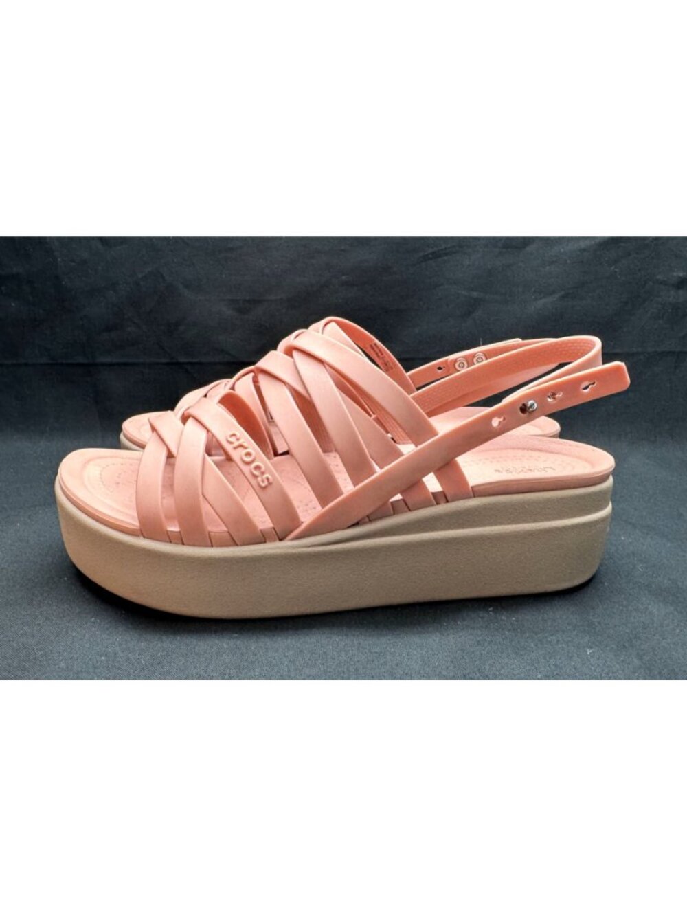 Crocs Brooklyn Strappy Platform Sandals Blush Pink LiteRide Women's Size 8 - Picture 3 of 14